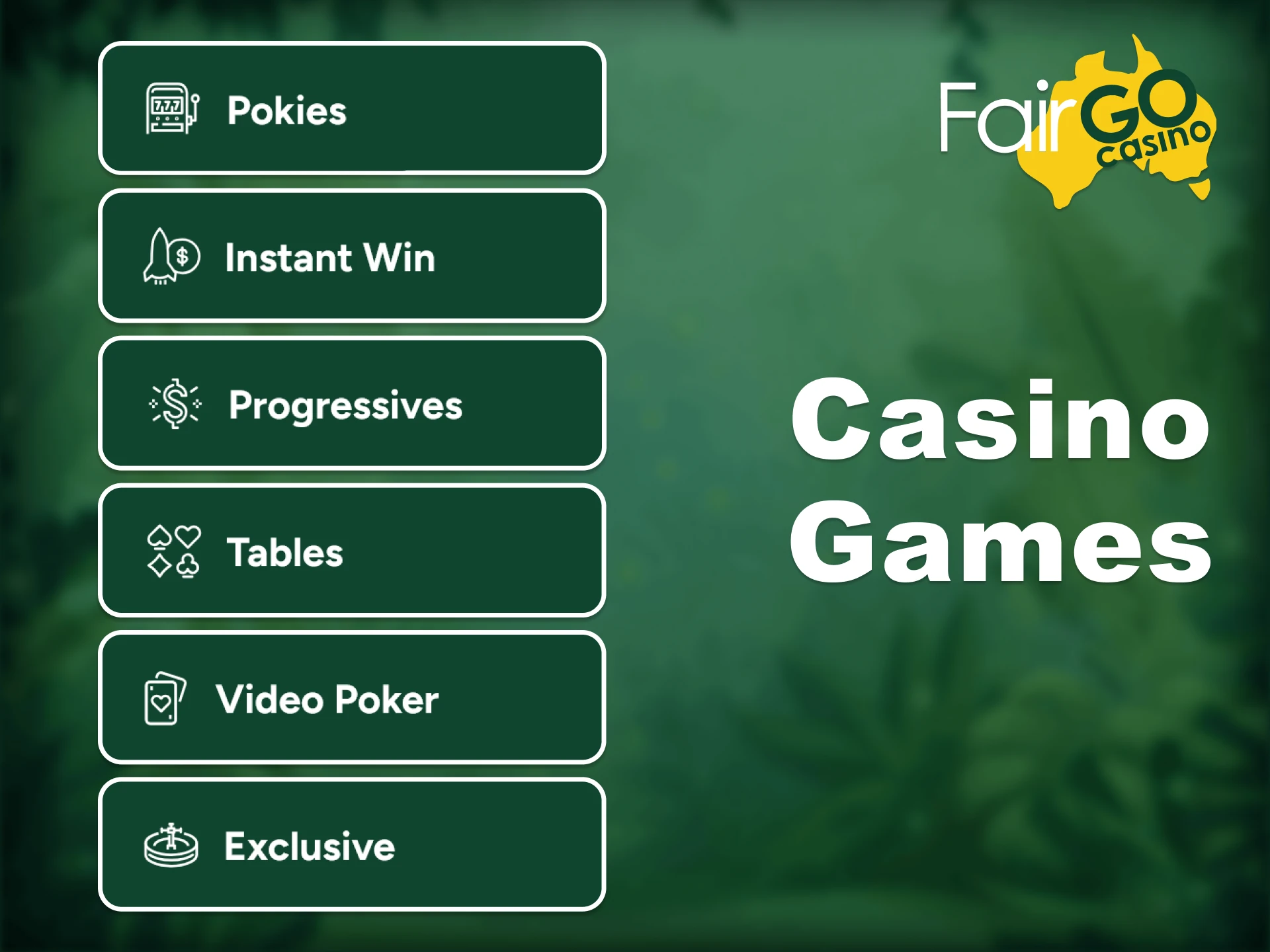 Fair Go presents a variety of engaging casino games.