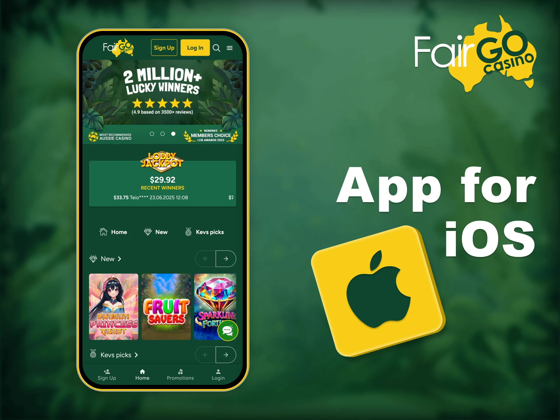 Play casino games with Fair Go on your iPhone or iPad.