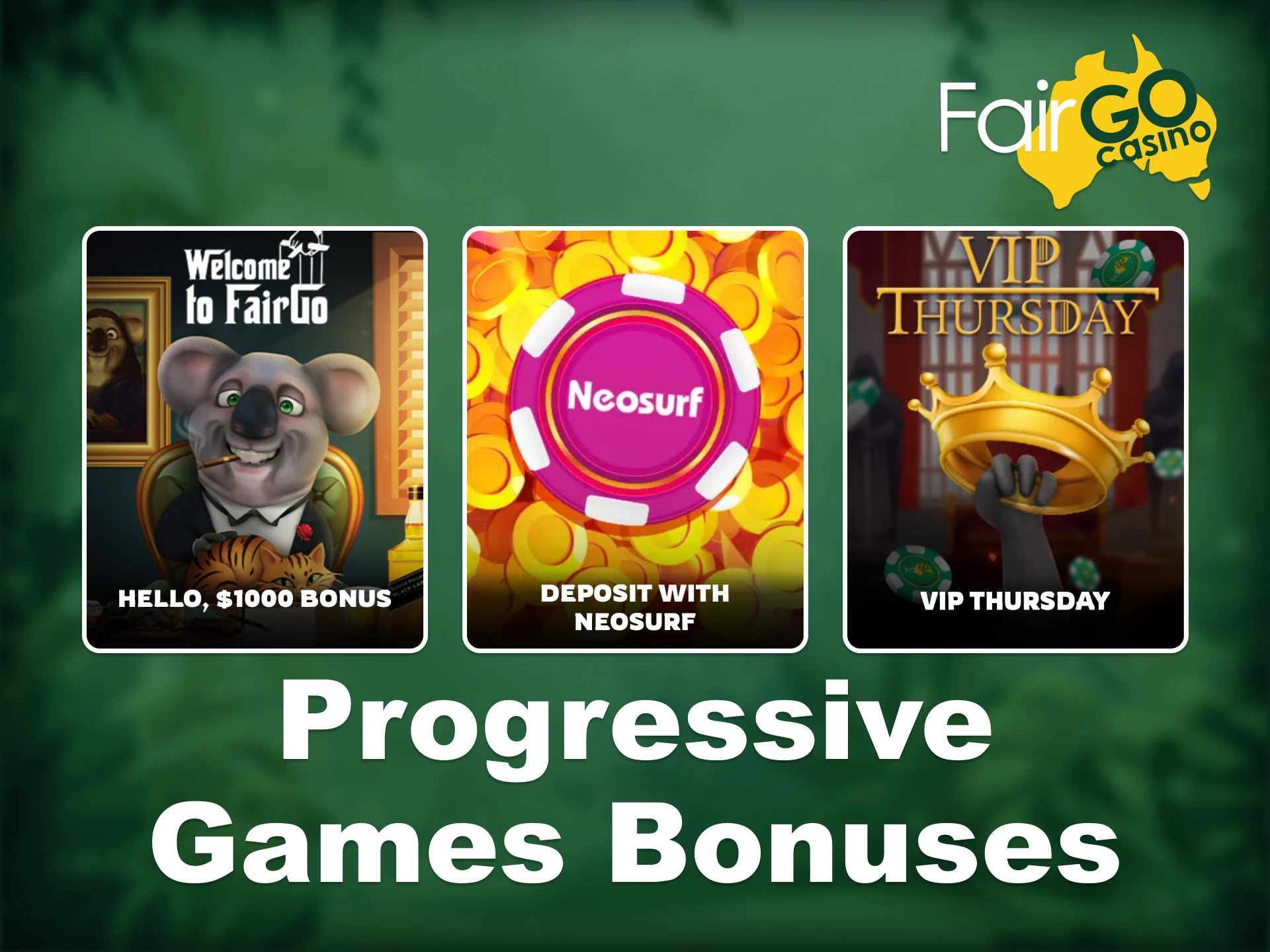 Maximize your winnings with bonuses from Fair Go for progressive games.