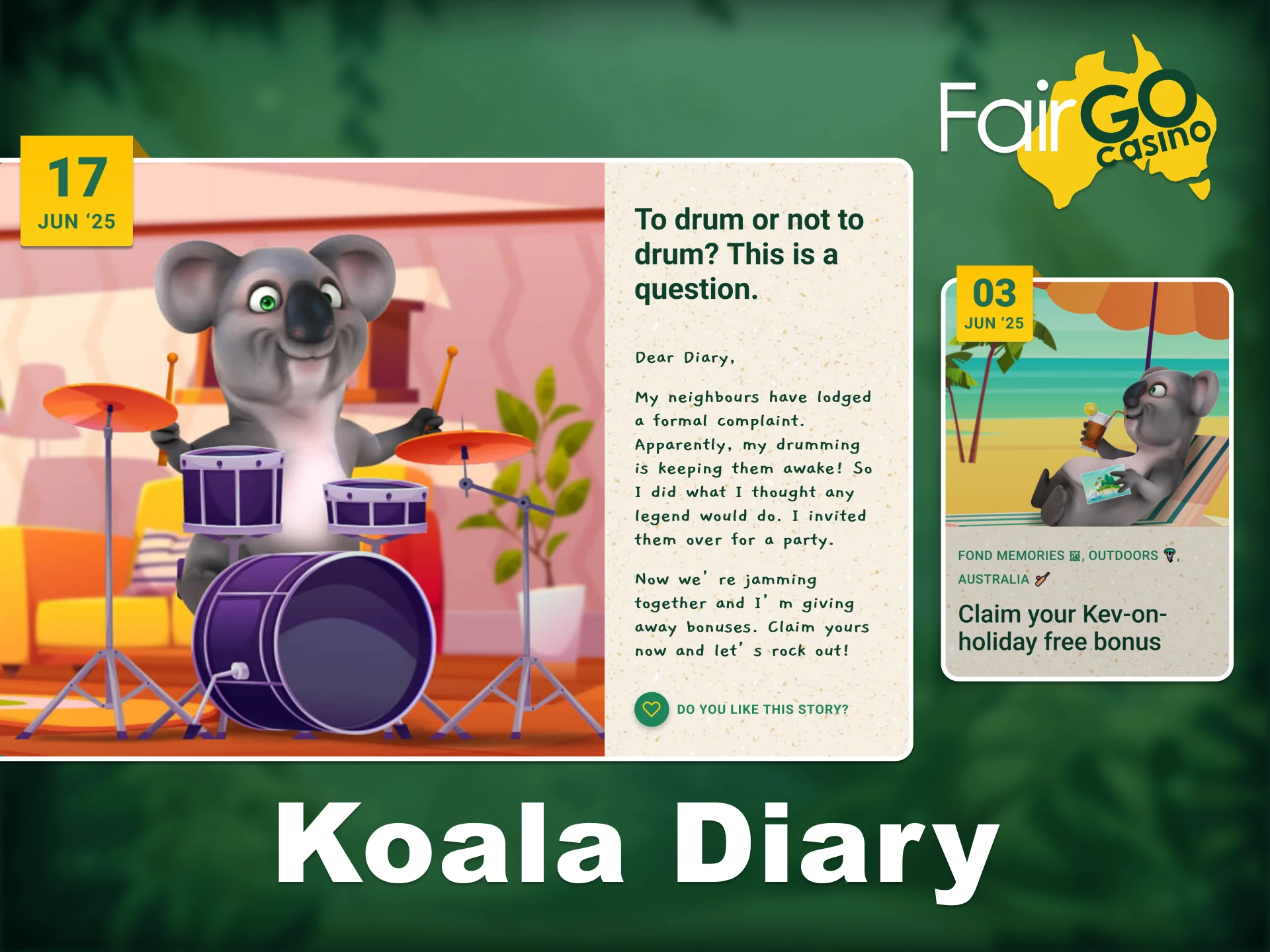 Explore Koala Diary at Fair Go to find special promo codes.